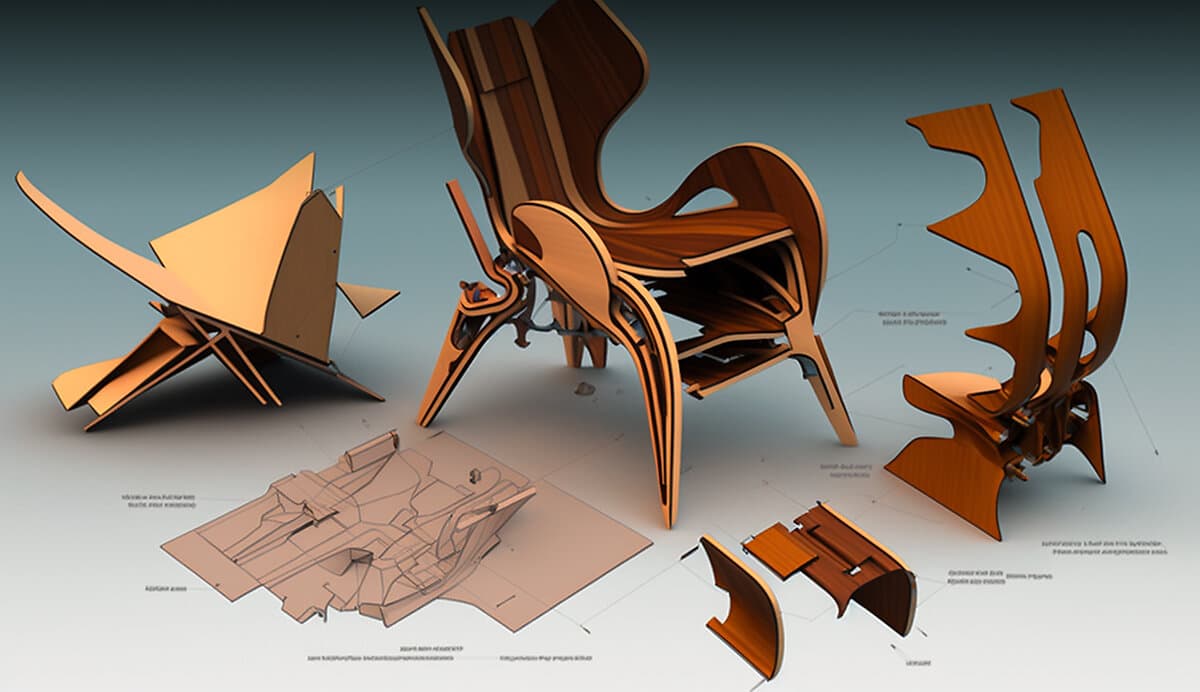3D exploded view chair